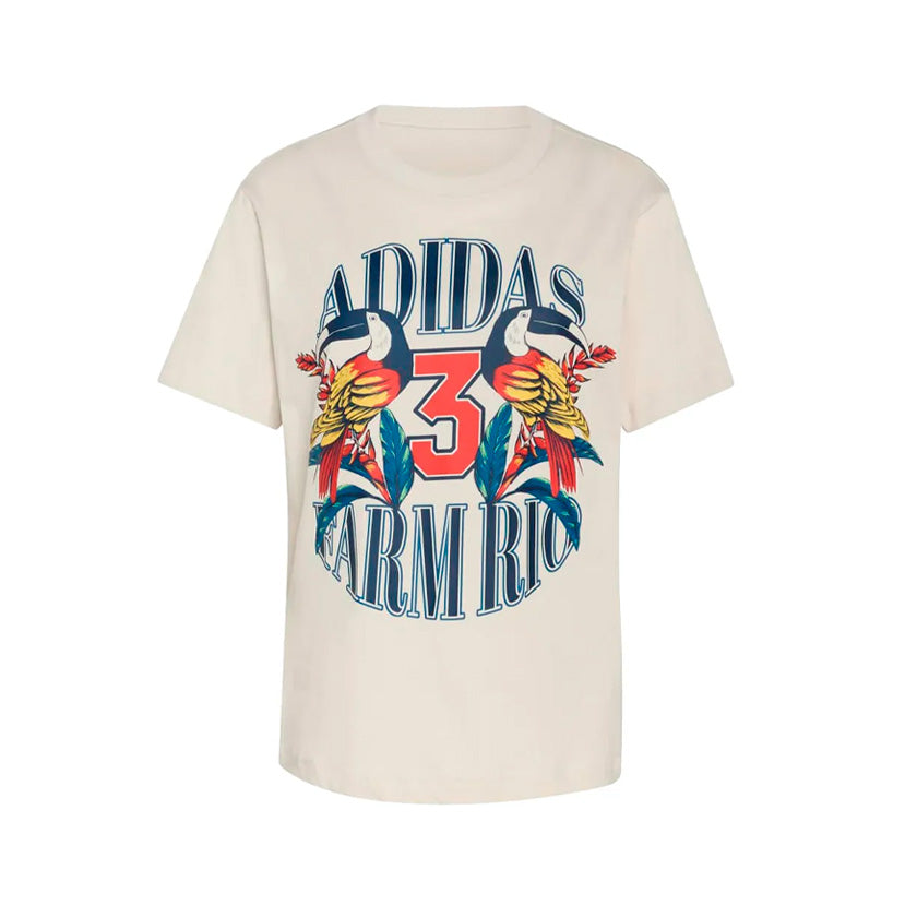 Playera Adidas Farm Gfx Tee Kd4641 Mujer Blanca Tropical Floral
