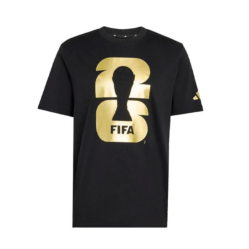 Playera Negra Dorado Adidas Logo Mundial Kb3704 Hombre