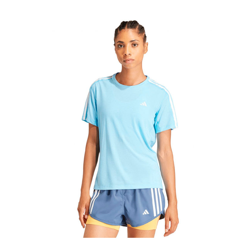 Playera Adidas OTR E 3S Tee IK5020 para mujer de color azul de uso para entrenamiento