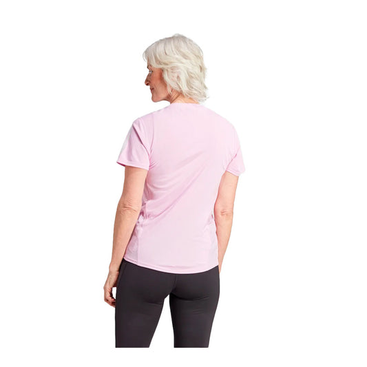 Playera Adidas Own The Run Tee IL4132 para mujer de color rosa de uso para entrenamiento