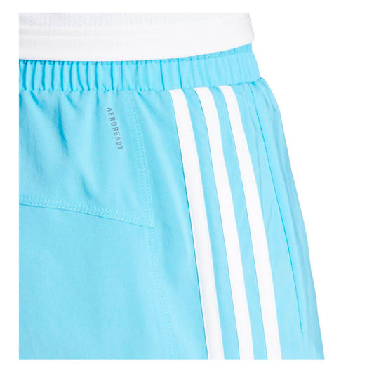 Short Adidas Pacer Wvn High IS1664 para mujer de color azul de uso para entrenamiento con tecnología AEROREADY