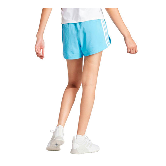 Short Adidas Pacer Wvn High IS1664 para mujer de color azul de uso para entrenamiento con tecnología AEROREADY