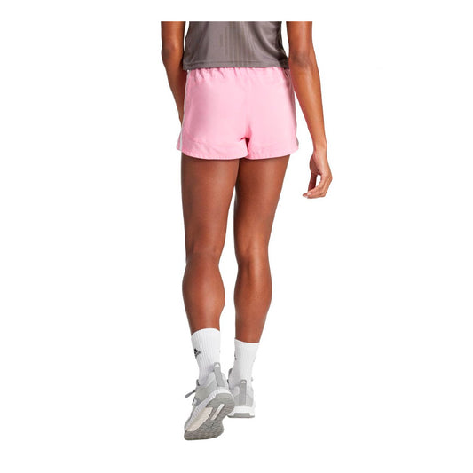 Short Adidas Pacer Wvn High IT7761 para mujer de color rosa de uso para entrenamiento