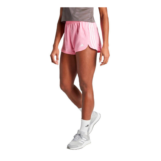 Short Adidas Pacer Wvn High IT7761 para mujer de color rosa de uso para entrenamiento