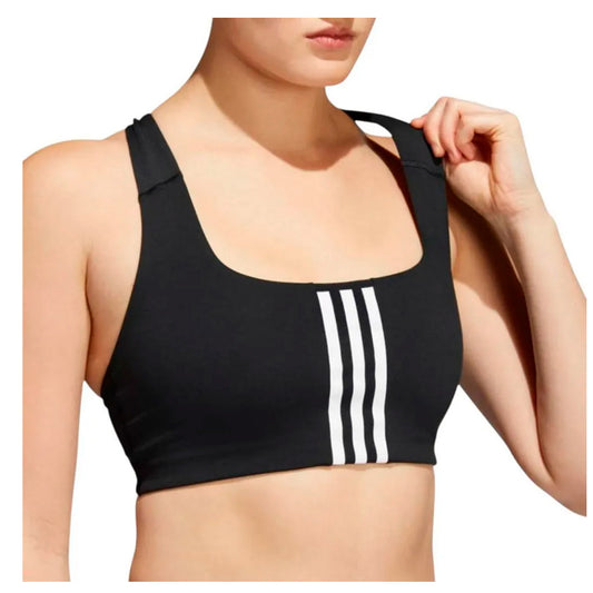Top Adidas PWI MS HE9063 para mujer de color negro con blanco de uso para entrenamiento