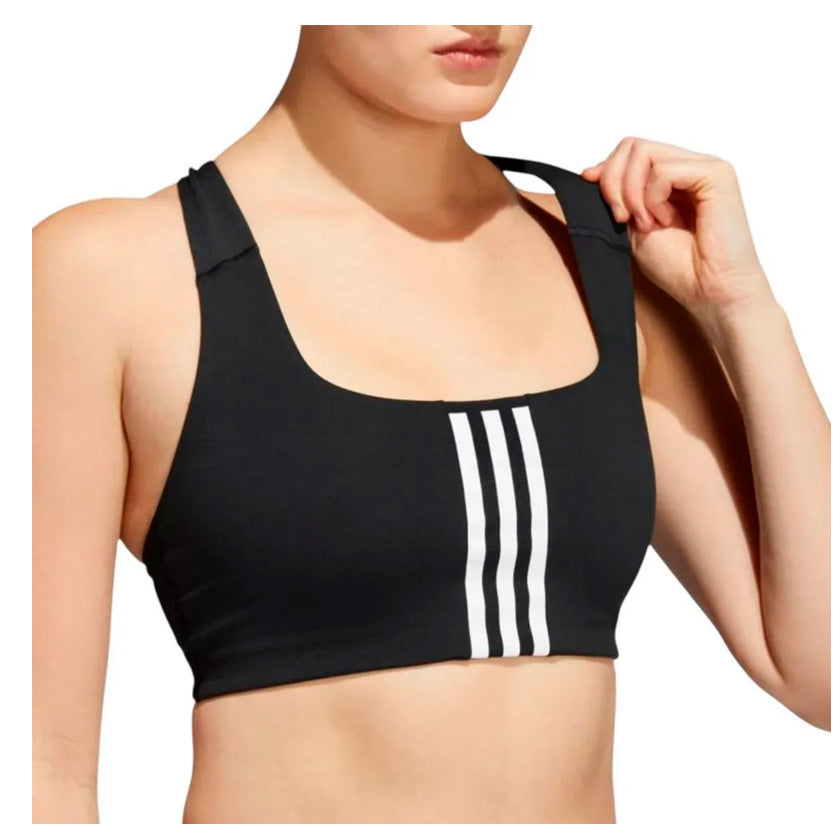 Top Adidas PWI MS HE9063 para mujer de color negro con blanco de uso para entrenamiento