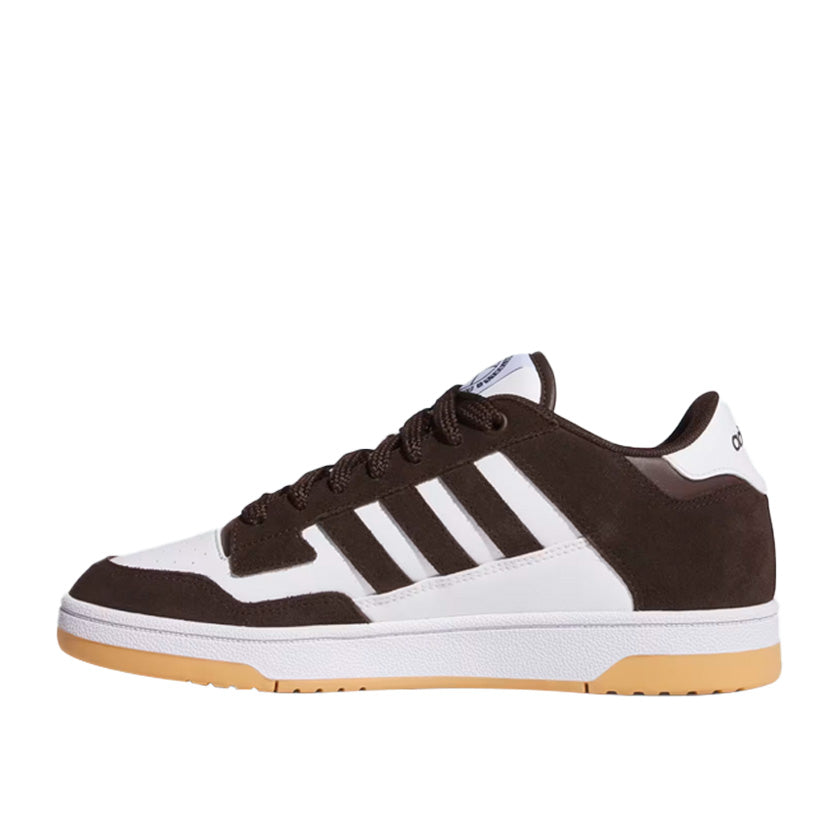 Tenis Adidas Rapid Court Low JS2209 para hombre de color blanco con café de uso casual