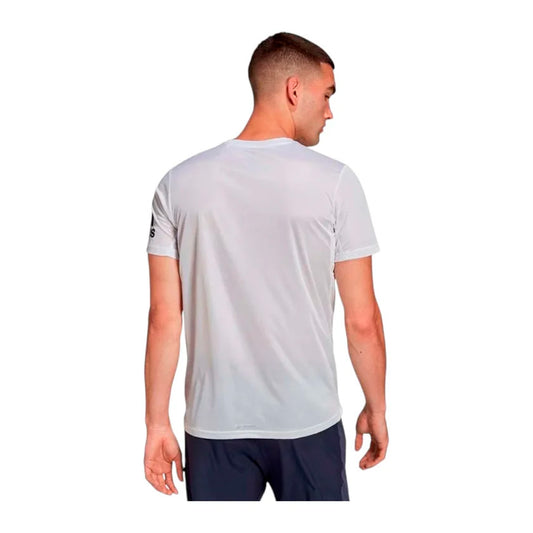 Playera Adidas RU Event Tee HB7141 para hombre de color blanco de uso para entrenamiento