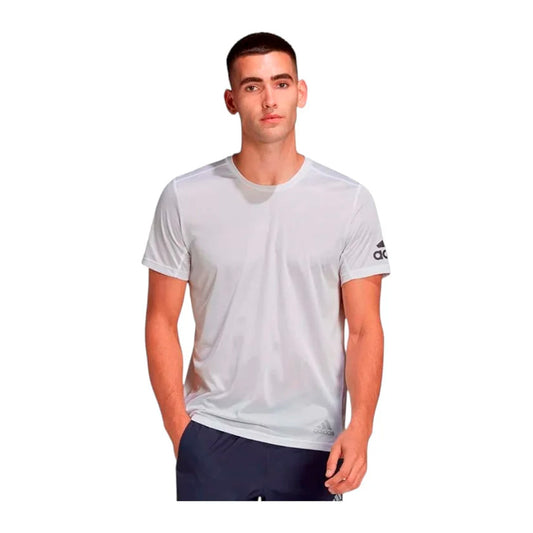 Playera Adidas RU Event Tee HB7141 para hombre de color blanco de uso para entrenamiento