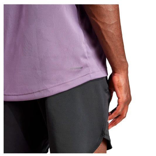 Playera Adidas TR-ES+ Camo Tee IJ9606 para hombre de color morado de uso para entrenamiento