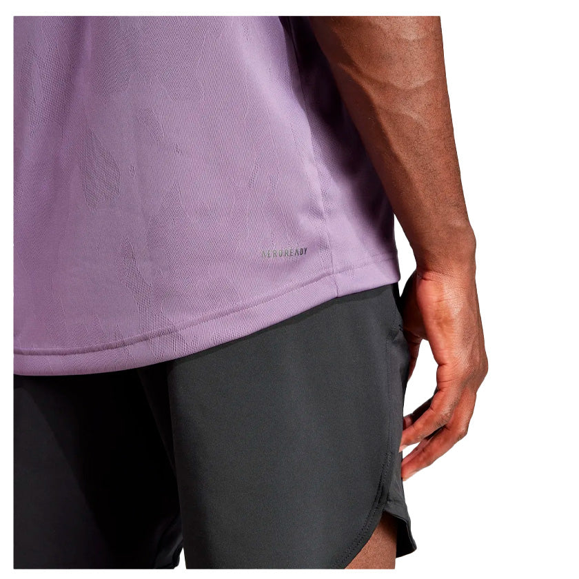 Playera Adidas TR-ES+ Camo Tee IJ9606 para hombre de color morado de uso para entrenamiento