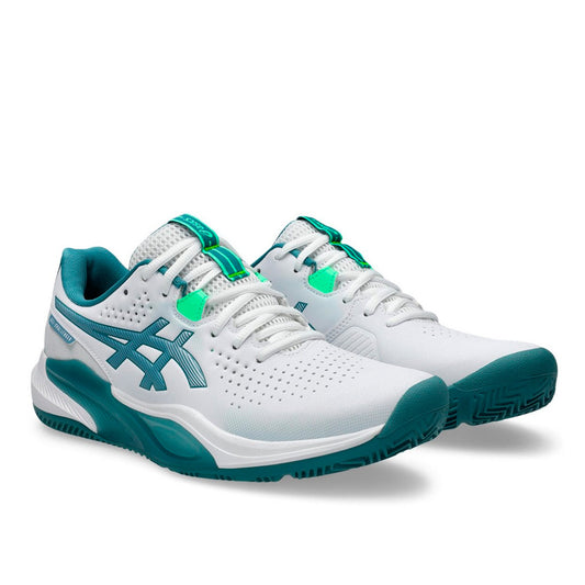 Tenis Asics GEL-Challenger 15 Padel 1041A511.101 para hombre de color blanco con turquesa de uso para pádel