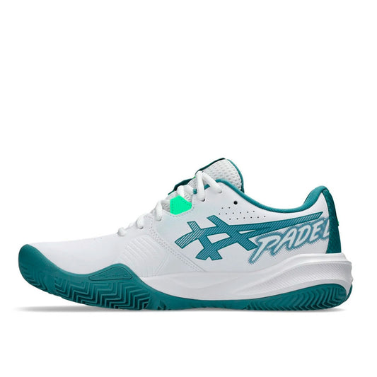 Tenis Asics GEL-Challenger 15 Padel 1041A511.101 para hombre de color blanco con turquesa de uso para pádel