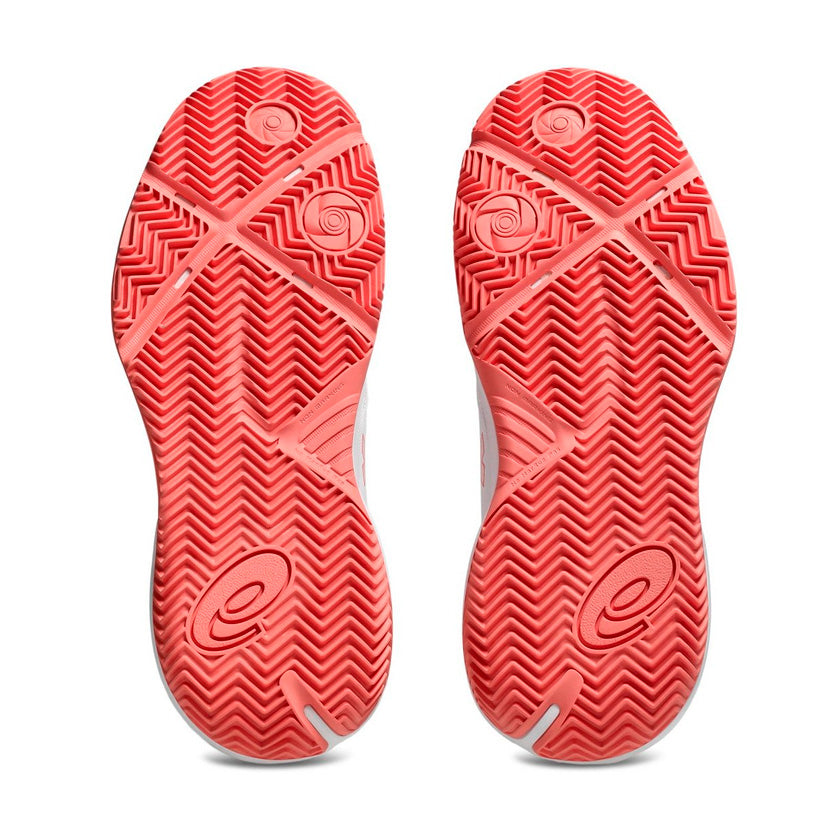 Tenis Asics GEL-Challenger 15 Padel 1042A296.101 para mujer de color blanco con rosa/coral de uso para pádel