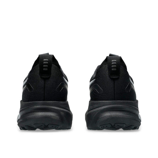 Tenis Asics GEL-Nimbus 28 Platinum 1012B978.001 para mujer de color negro con detalles en plata de uso para correr