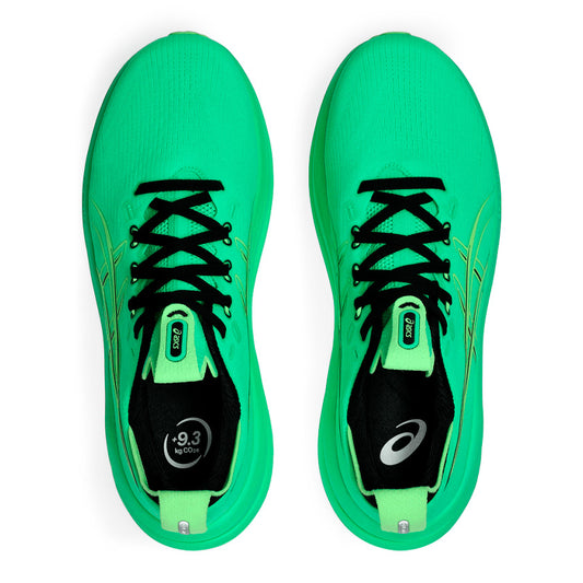 Tenis Asics GEL-Nimbus 28 1011C127.300 para hombre de color verde neón de uso para correr