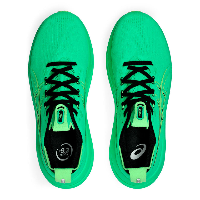 Tenis Asics GEL-Nimbus 28 1011C127.300 para hombre de color verde neón de uso para correr