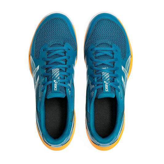 Tenis Asics GEL-Rocket 12 1071A116.402 para hombre de color azul con amarillo de uso para pádel