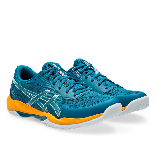 Tenis Asics GEL-Rocket 12 1071A116.402 para hombre de color azul con amarillo de uso para pádel