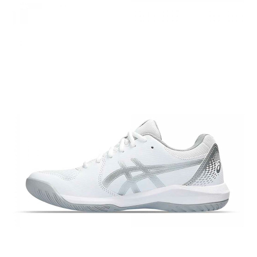 Tenis Asics GEL-Dedicate 8 1042A237.101 para mujer de color blanco con plata de uso para tenis