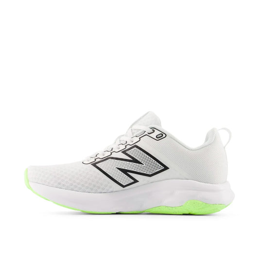 Tenis New Balance 460 W46097H en color blanco con logo en verde para mujer coorer running