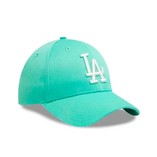 Gorra New Era 940 NB Mass Losdod 12889397 unisex de color aqua con logo LA de uso casual
