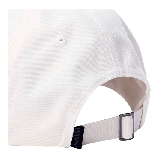 Gorra Puma Archive Logo BB Cap 022554 12 unisex de color blanco de uso casual