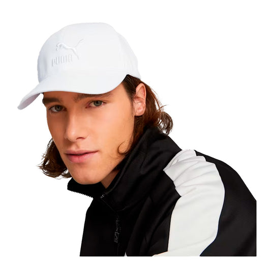 Gorra Puma Archive Logo BB Cap 022554 12 unisex de color blanco de uso casual