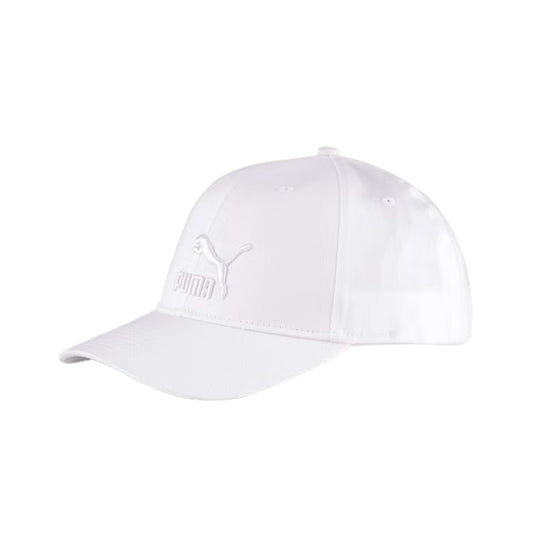 Gorra Puma Archive Logo BB Cap 022554 12 unisex de color blanco de uso casual