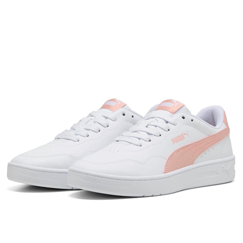 Tenis Puma Court Lally 400367 04 para mujer casual color blanco con salmón
