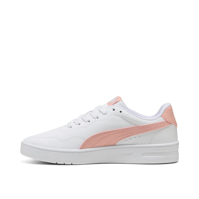 Tenis Puma Court Lally 400367 04 para mujer casual color blanco con salmón