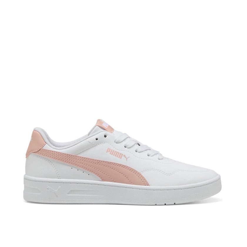 Tenis Puma Court Lally 400367 04 para mujer casual color blanco con salmón