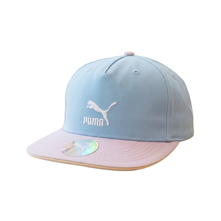 Gorra Puma Easter Flatbrim Cap 024805 01 unisex de color azul con rosa de uso casual con visera plana