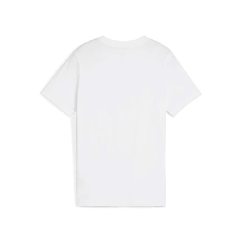 Playera Blanca Casual Puma Ess Cat Logo Tee B 684907 02 Para Niño