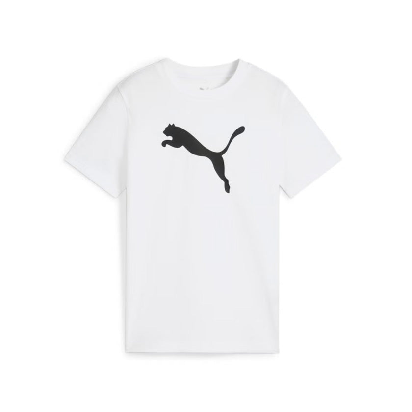 Playera Blanca Casual Puma Ess Cat Logo Tee B 684907 02 Para Niño
