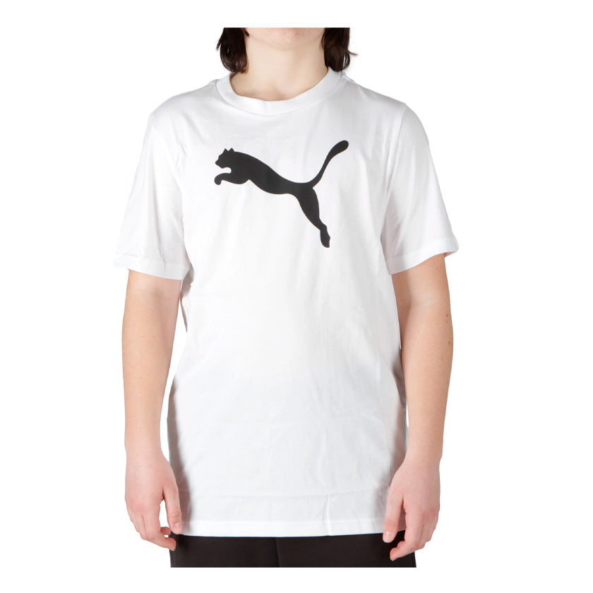 Playera Blanca Casual Puma Ess Cat Logo Tee B 684907 02 Para Niño