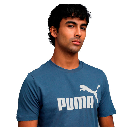 Playera Puma Ess No. 1 Logo Tee 682533 80 para hombre casual color azul