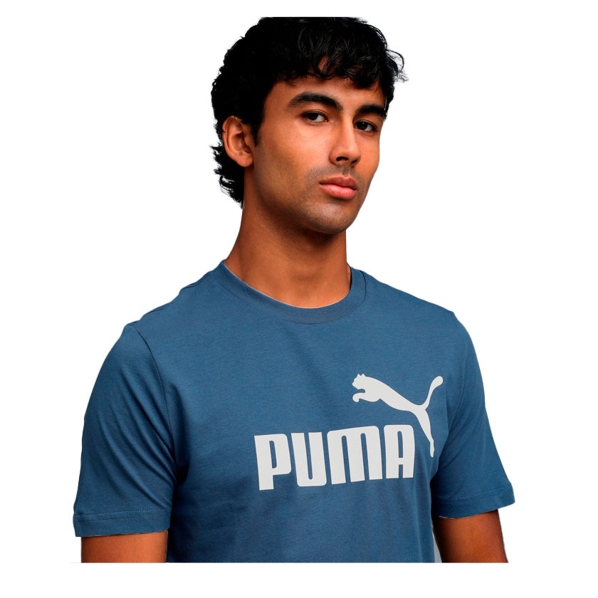 Playera Puma Ess No. 1 Logo Tee 682533 80 para hombre casual color azul