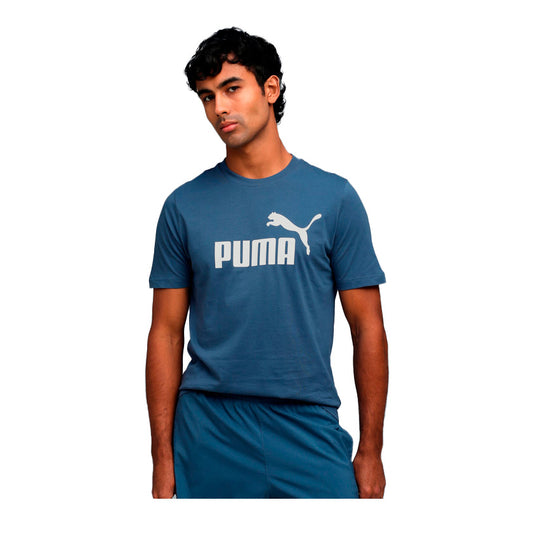 Playera Puma Ess No. 1 Logo Tee 682533 80 para hombre casual color azul