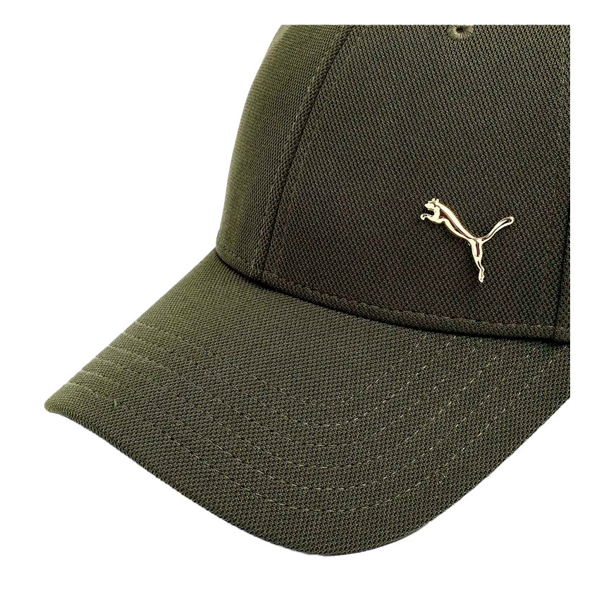 Gorra Puma Gold Metal Cat Cap 024158 06 unisex de color verde olivo de uso casual