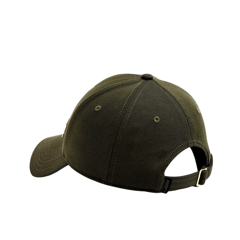 Gorra Puma Gold Metal Cat Cap 024158 06 unisex de color verde olivo de uso casual