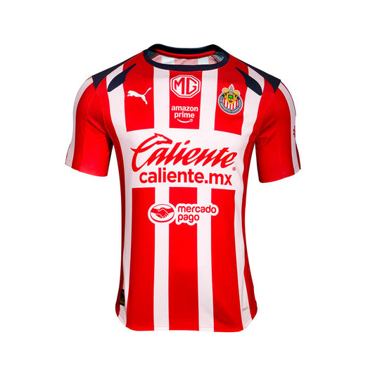 Jersey Puma Chivas Local 25/26 713574 01 para hombre de color rojo con blanco de uso casual/deportivo
