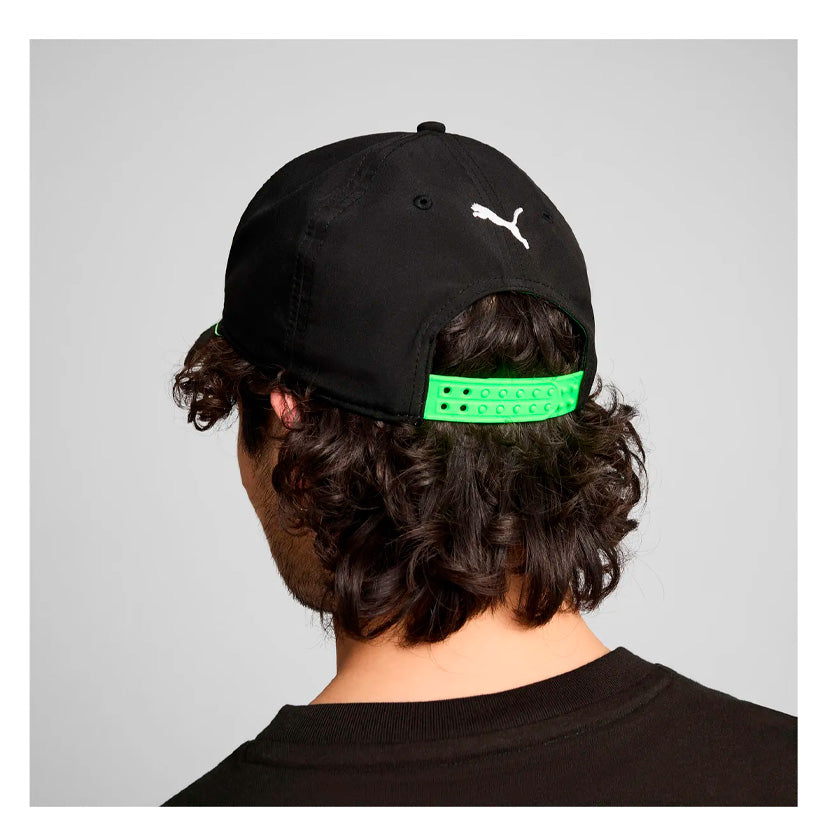 Gorra Puma MAPF1 BB Cap 025693 01 unisex de color negro con cierre verde de uso casual del equipo Mercedes-AMG Petronas Formula 1