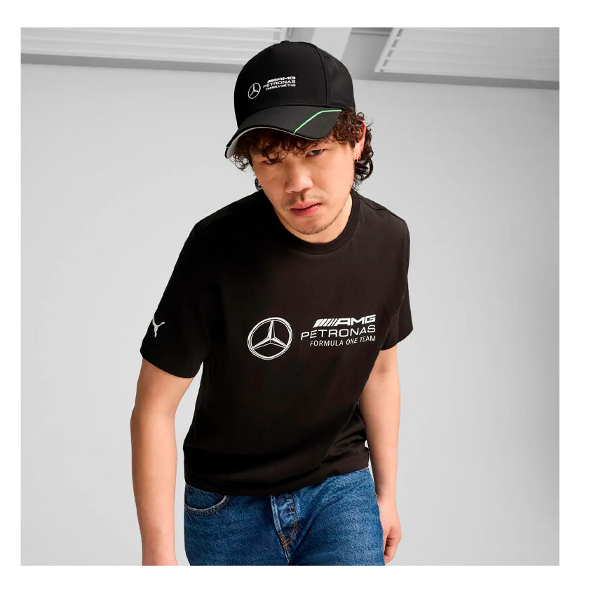 Gorra Puma MAPF1 BB Cap 025693 01 unisex de color negro con cierre verde de uso casual del equipo Mercedes-AMG Petronas Formula 1