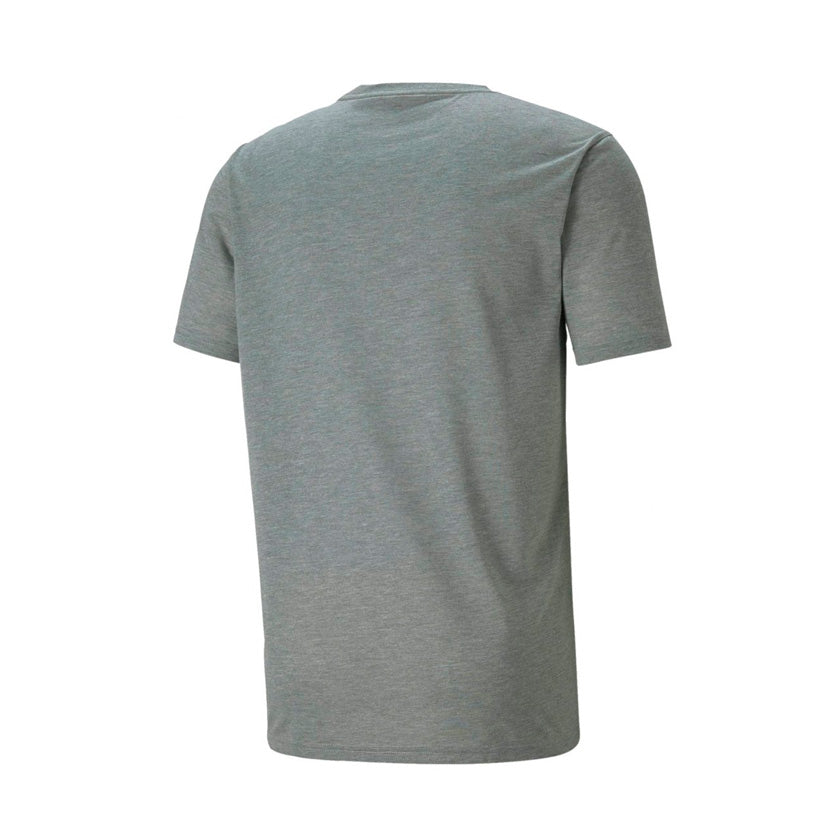 Playera Puma Performance Heather Tee 520316 03 para hombre de color gris de uso para entrenamiento