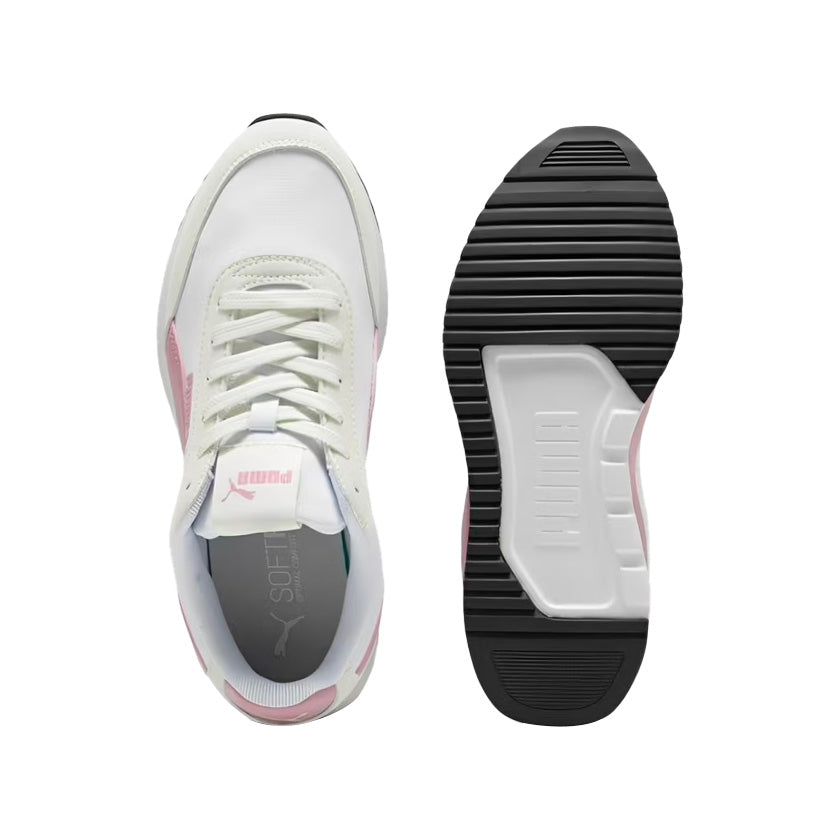 Tenis Puma R78 Lightwind 400267 22 para mujer casual color blanco con rosa