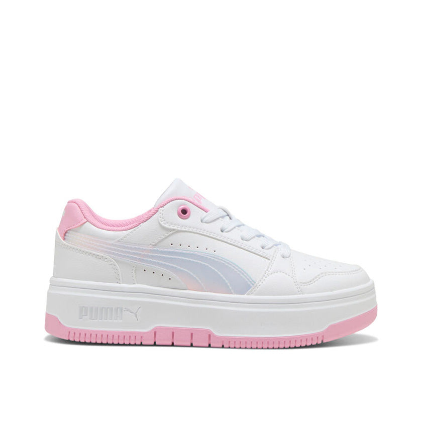 Tenis Puma Rebound Femme Holo 2.0 Jr 405618 01 para mujer casual color blanco con rosa