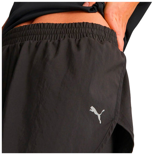 Short Puma Run Favorite Woven 2In1 523181 01 para mujer de color negro de uso para correr y entrenamiento