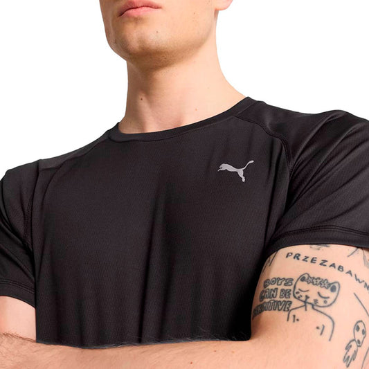 Playera Puma Run Velocity Tee Poly 526600 01 para hombre running color negro