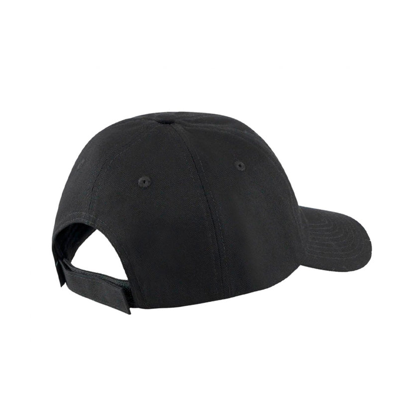 Gorra Puma Sportswear Cap 024036 01 unisex de color negro con letras en blanco de uso casual